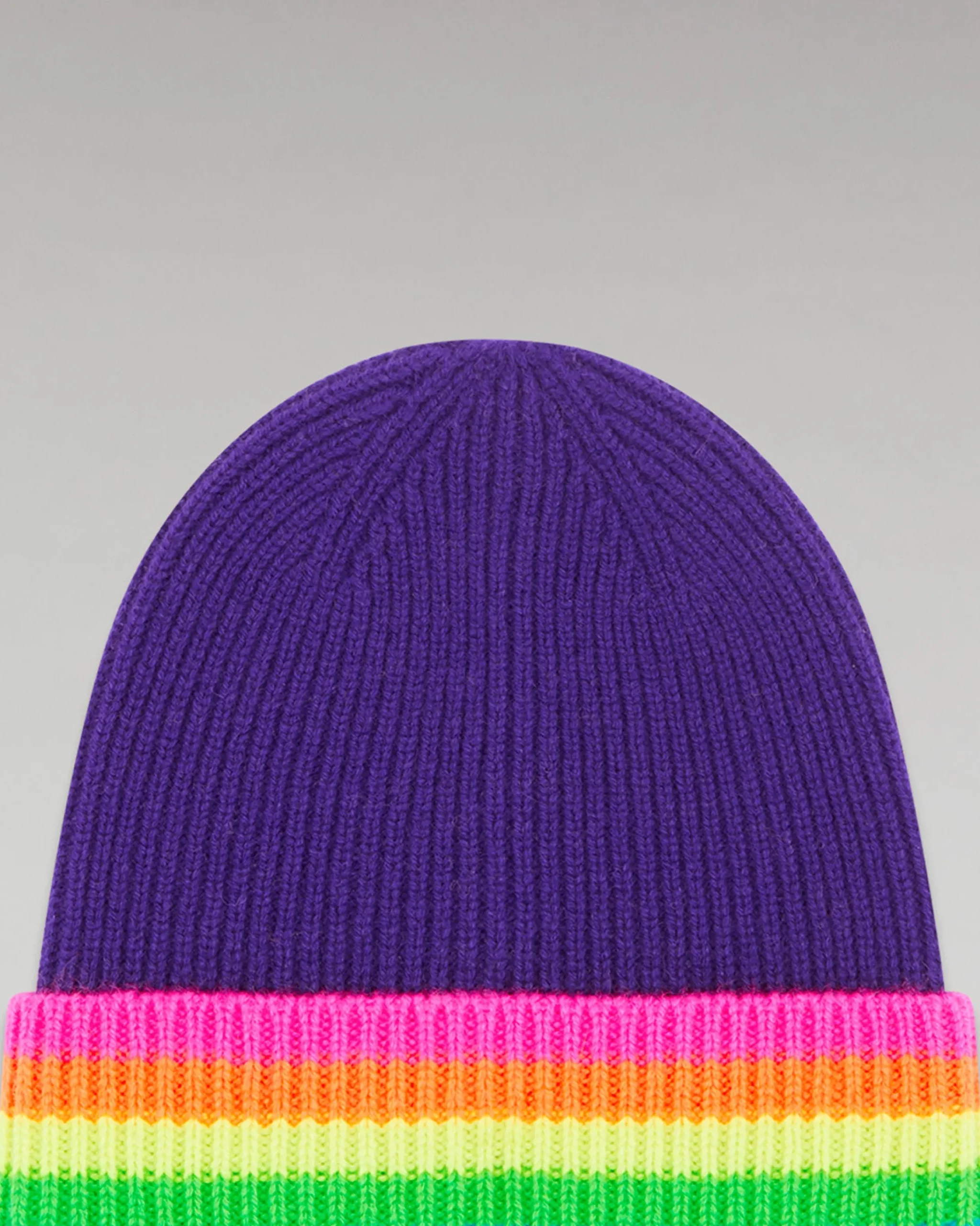 Berretto con Risvolto Bande multicolori