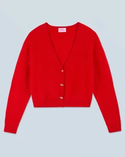 Cardigan-pullover in Cashmere spazzolato Bottoni gioiello