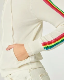 Felpa-maglione con Zip Banda multicolore