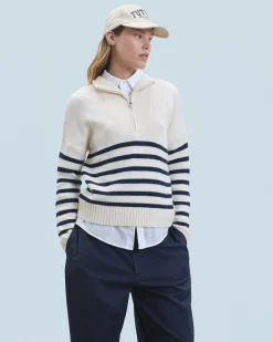 Maglione Collo alto con Zip Marinière