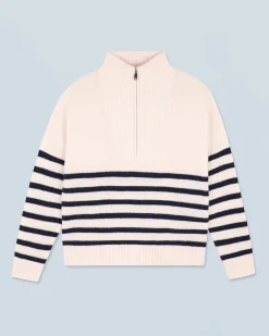 Maglione Collo alto con Zip Marinière