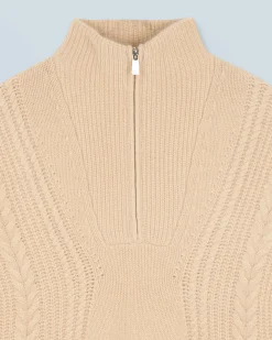 Maglione Collo alto con zip Maglia a trecce