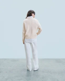 Maglione Collo alto con zip Maglia a trecce