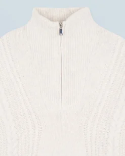 Maglione Collo alto con zip Maglia a trecce