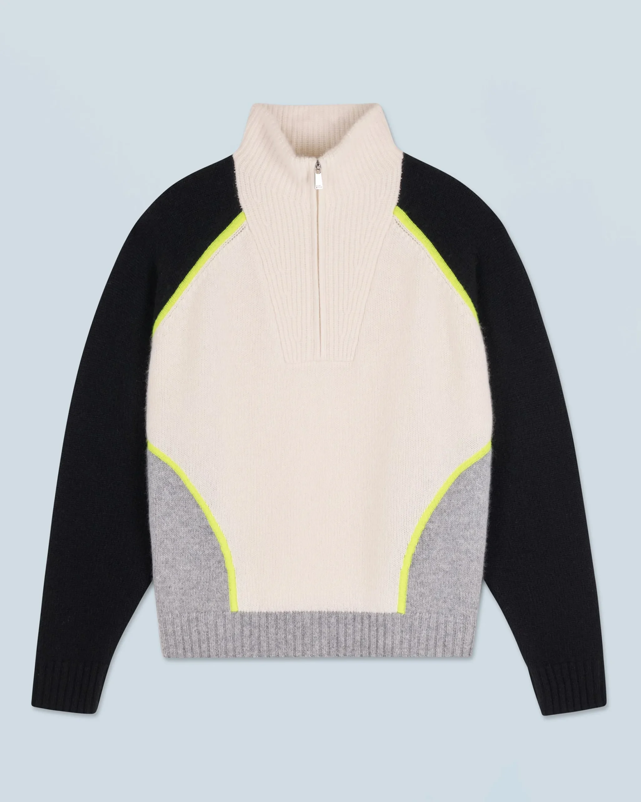 Maglione Collo alto con Zip Bicolore