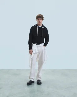 Maglione con Cappuccio Bordini a contrasto Leggero