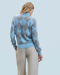 Maglione Dolcevita con Motivo losanghe