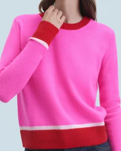 Maglione Girocollo Luce a contrasto bicolore