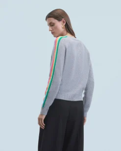 Maglione Scollo tondo Bande maniche Multicolori