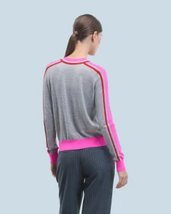 Maglione Scollo tondo Bande Bicolore