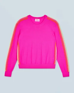 Maglione Scollo tondo Bande Maniche multicolori