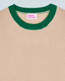 Maglione Scollo tondo Bicolore a Contrasto Leggero