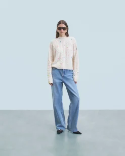 Maglione Scollo tondo con Trecce Multicolore