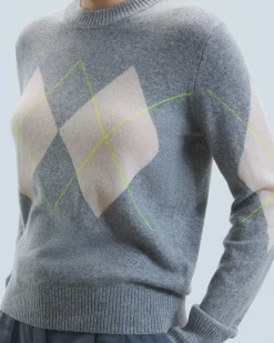 Maglione Scollo tondo con Motivo losanghe