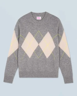 Maglione Scollo tondo con Motivo losanghe