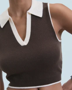 Maglione Senza maniche Bicolore