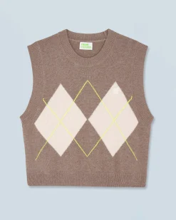 Maglione Senza maniche con Motivo losanghe