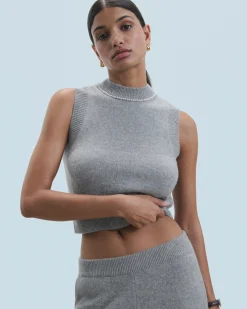 Maglione Senza maniche Perle sulla scollatura