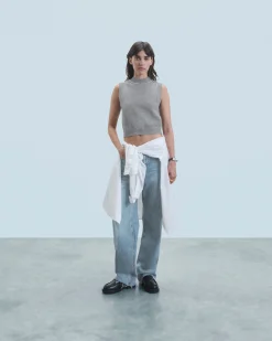 Maglione Senza maniche Perle sulla scollatura