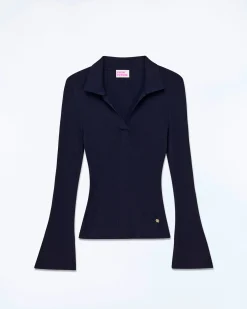 Maglioni Collo a polo a Coste Gioiello