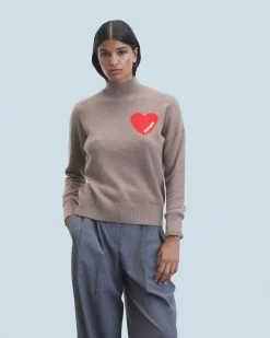 Pullover Collo alto Cuore Leggero