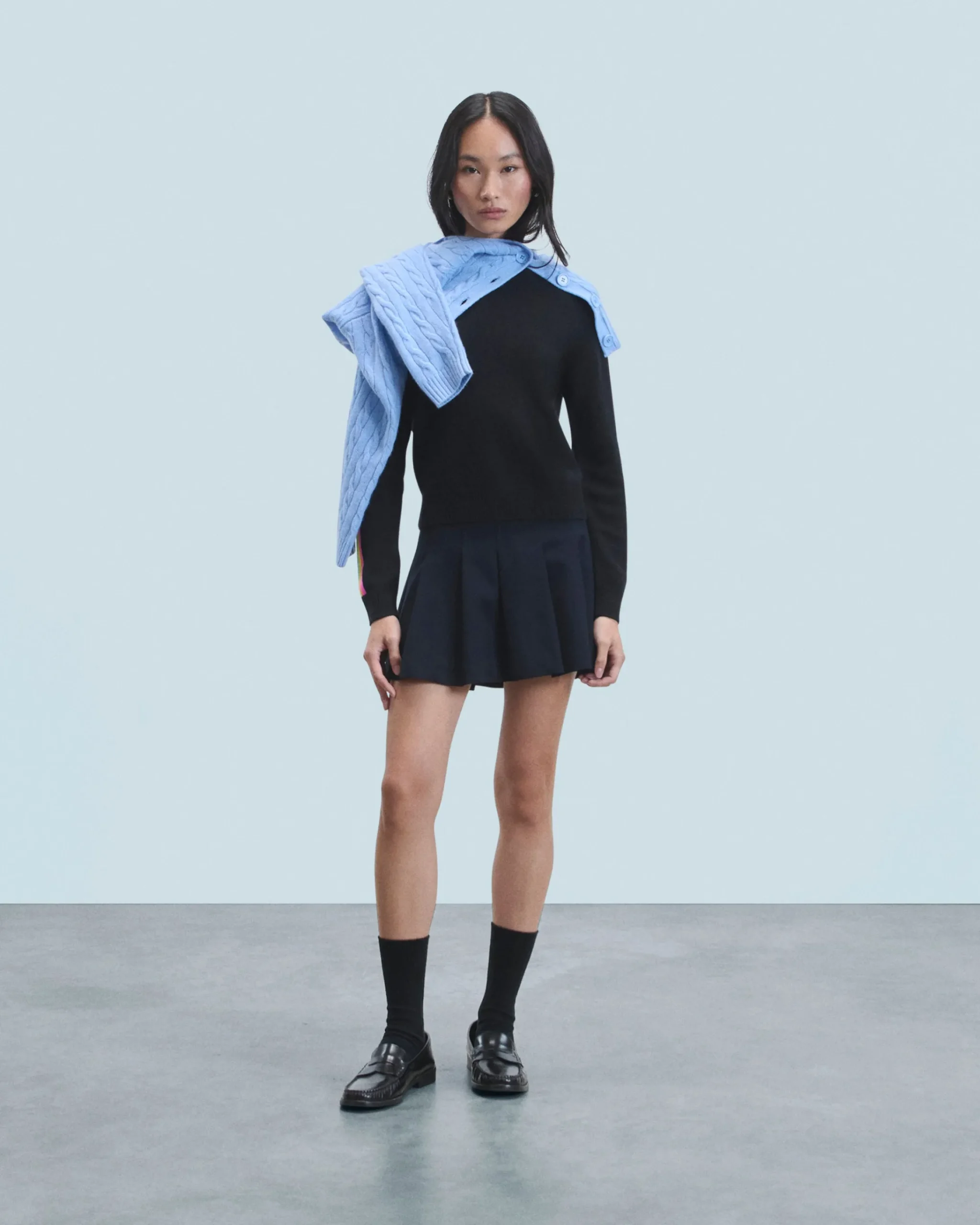 Pullover Scollo tondo Bande maniche multicolori