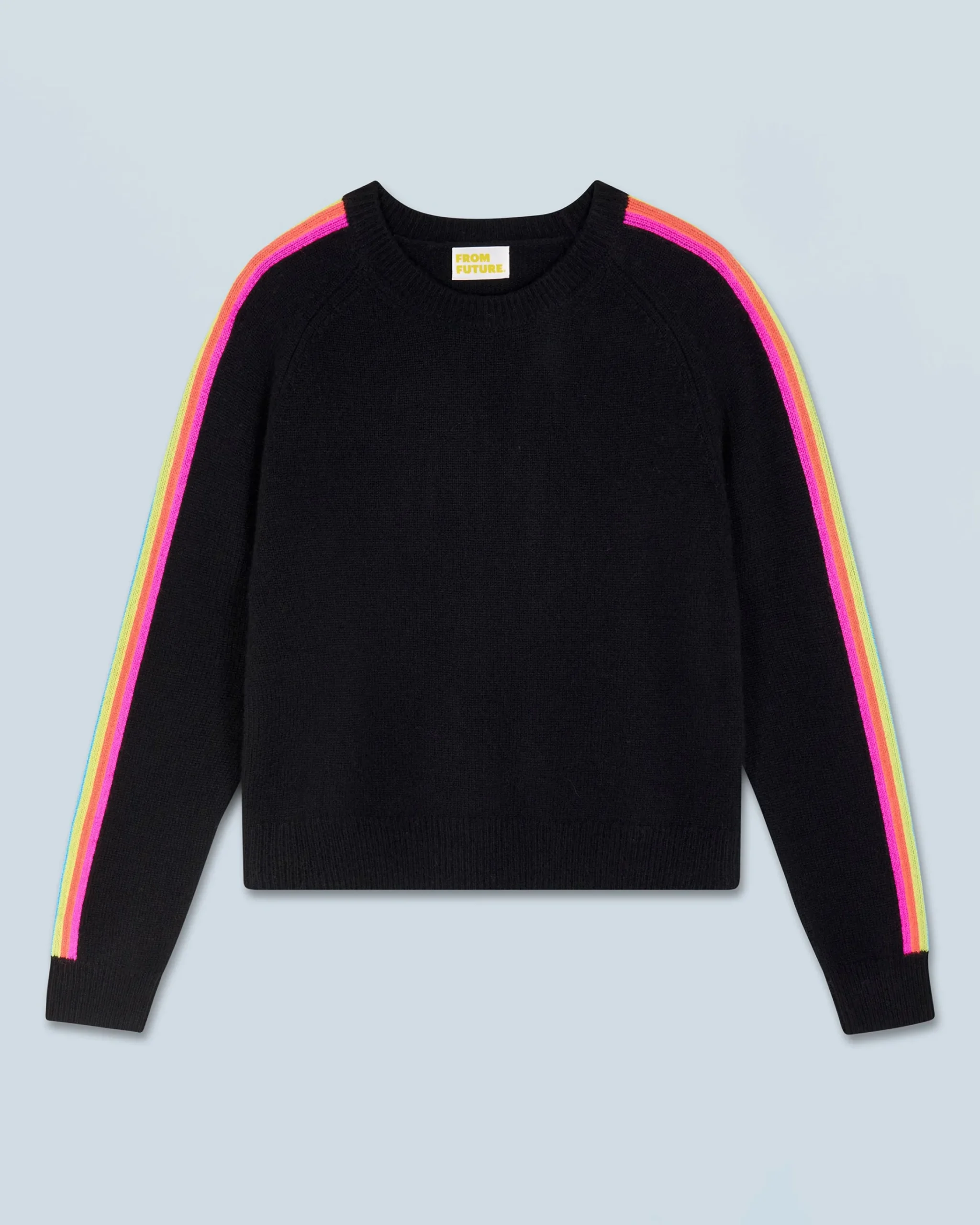 Pullover Scollo tondo Bande maniche multicolori