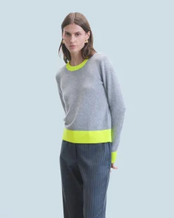 Pullover Scollo tondo Bicolore Leggero