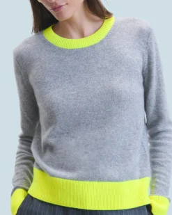 Pullover Scollo tondo Bicolore Leggero