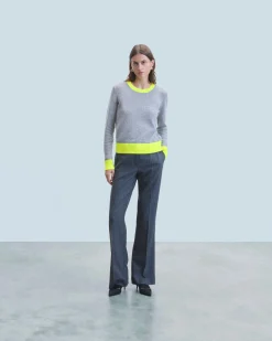 Pullover Scollo tondo Bicolore Leggero