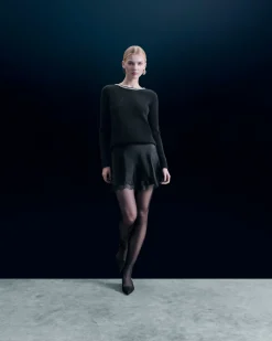 Pullover Scollo tondo Strass Schiena scoperta