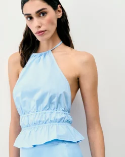 Top con Spallina Popeline