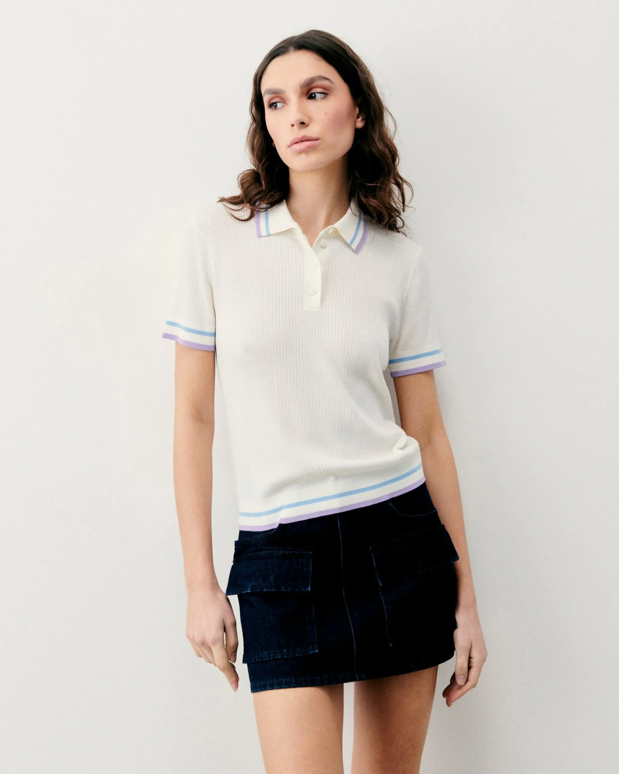 Top Maniche corte Bande bicolori