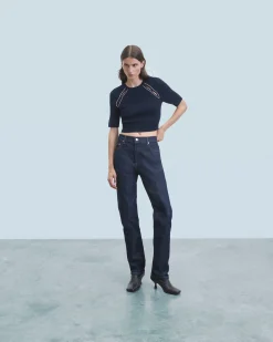 Top Maniche corte con Aperture e Ricami