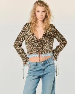 Top Maniche lunghe Bordi Pizzo