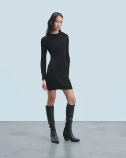 Vestito Corto Maniche lunghe Metallizzato