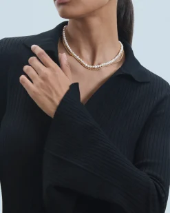 Vestito Lungo Maniche lunghe Collo a polo