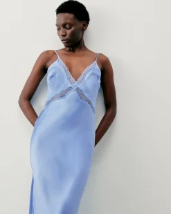 Vestito Lungo Spallina Lila